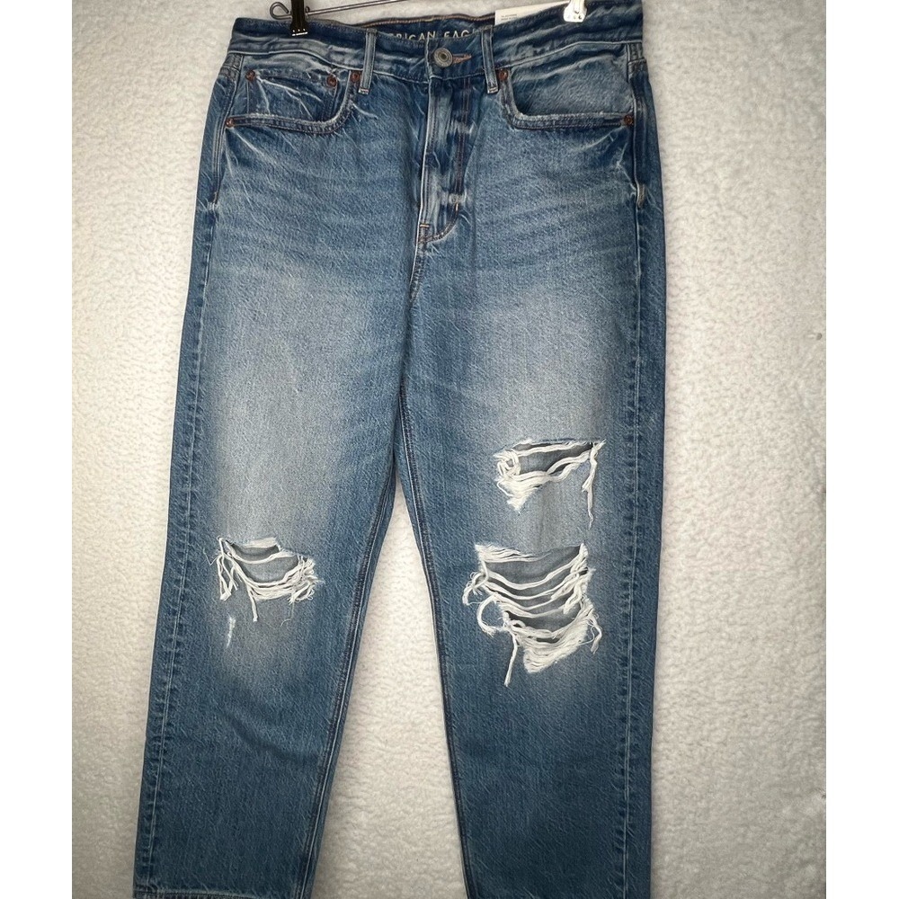American Eagle Women's Distressed Boyfriend Denim Jeans 4 Short Streetwear NWT
